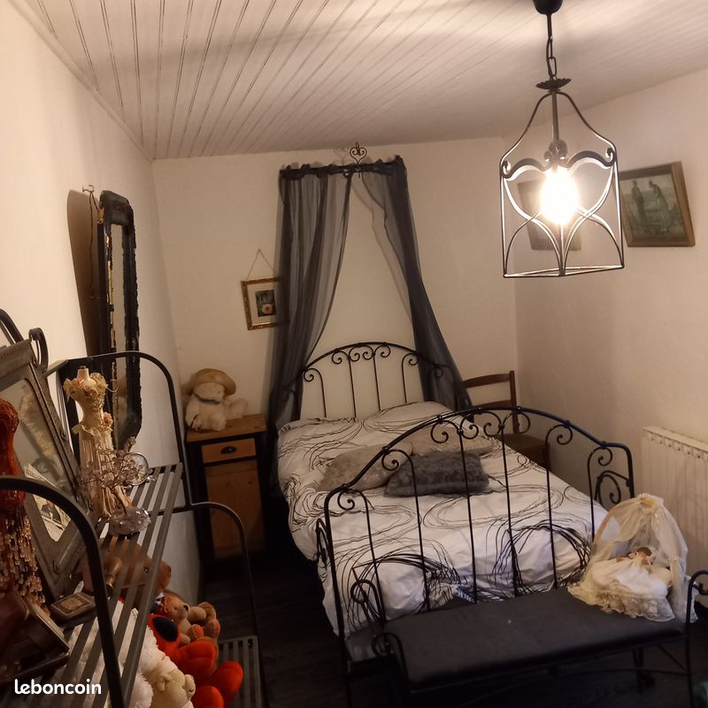 Ensemble lit fer forgé matelas sommier (image 1)