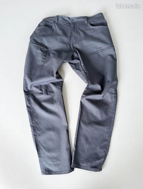 Pantalon Chino Quechua Homme Taille 54 Bleu - Coton, Coupe Regular, état Très Bon