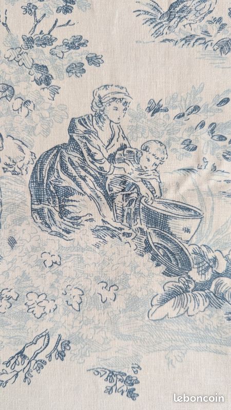 Tissus toile de jouy motifs champ70x145cm (image 2)