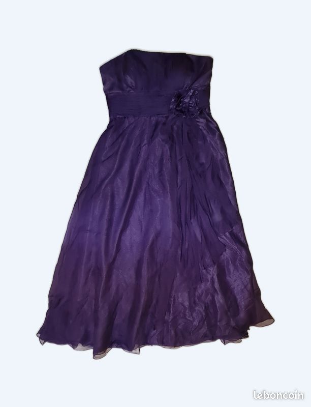 Robe bustier violette de cocktail neuve grande taille (image 1)