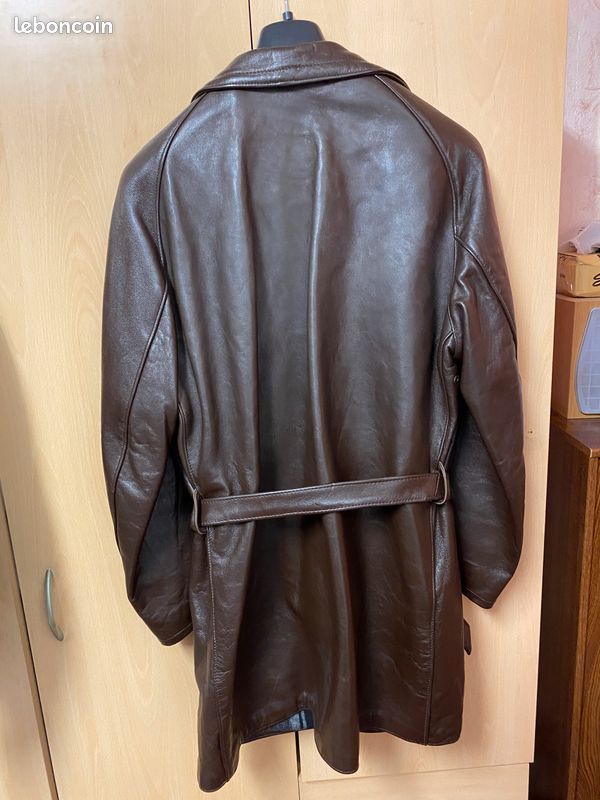 Veste de cuire marron (image 3)