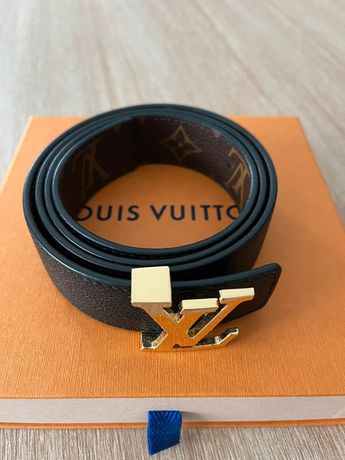 Louis Vuitton LV Initiales Reversible Belt 40MM Damier Salt Navy for Men