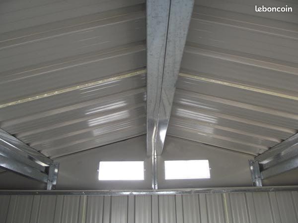 Abri jardin métal 13,46m² 420x320 cm gris + kit ancrage abri stockage abri métallique abri bois (image 3)