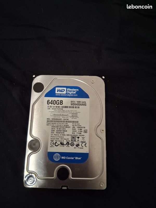 Disque Dur WD Blue 500 Go - 7200 Tr/min, SATA II, 16 Mo De Cache, 3,5", Occasion