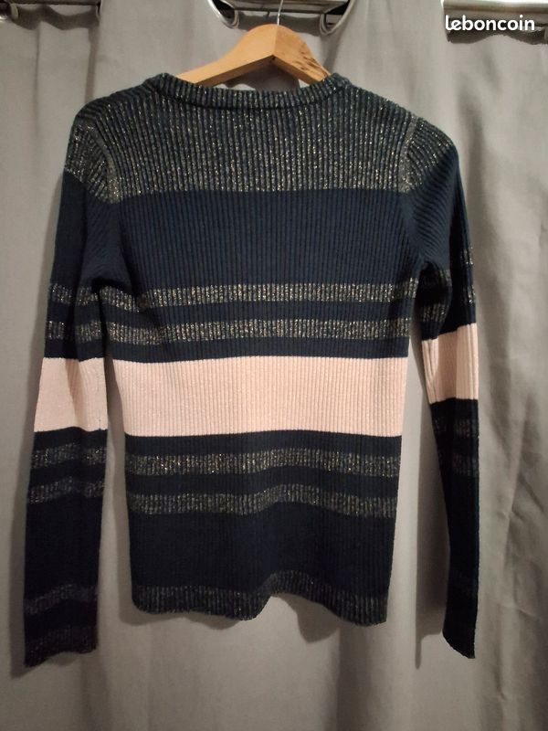 Pull Zamba En Acrylique Taille S Couleur Beige/marron - Occasion En Très Bon état