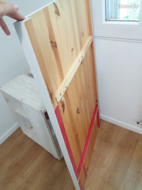 Bureau bois gris (+ pieds blancs) (image 3)