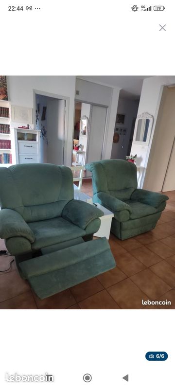 Fauteuil relax électrique vert (image 2)