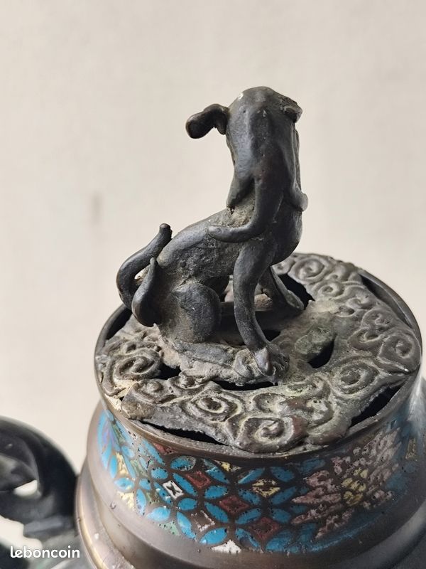 Brûle-encens / Encensoir Japonais En Bronze - Période Meiji Avec Couvercle