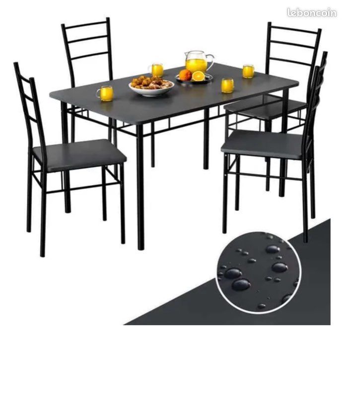 Ensembles de Table de cuisine Noir (image 4)