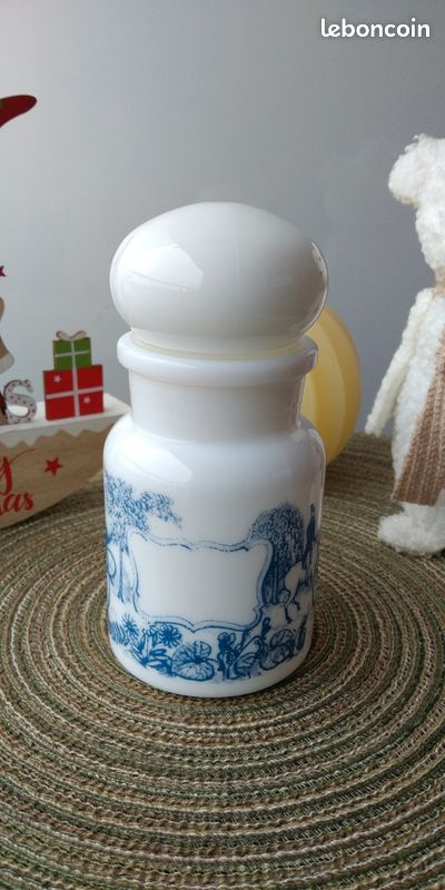 Pots A Epices Opaline blanc et bleu | eBay