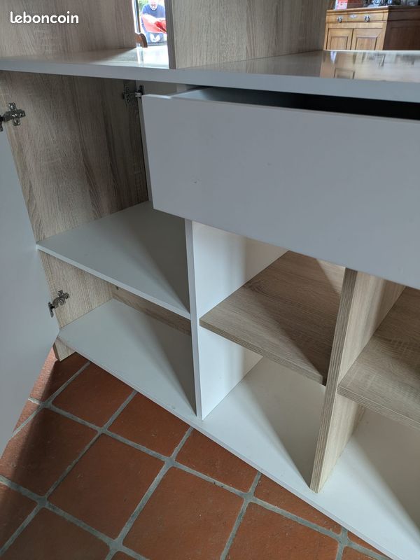Bar Alinéa bois clair / blanc laqué (image 2)