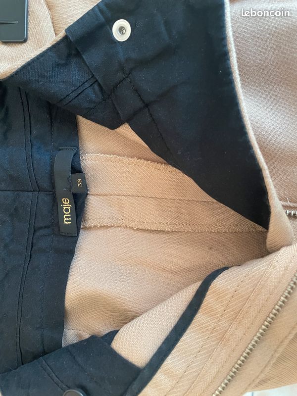 Pantalon Maje Taille 36 - Couleur Kaki, 100% Coton - Occasion Très Bon état