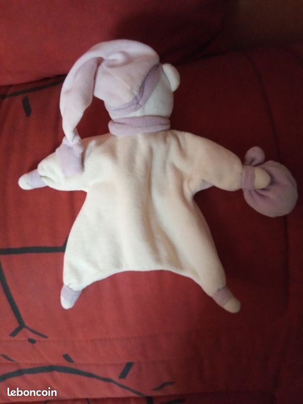 Doudou marionnette rose poudrée mauve un rêve de bébé (image 2)