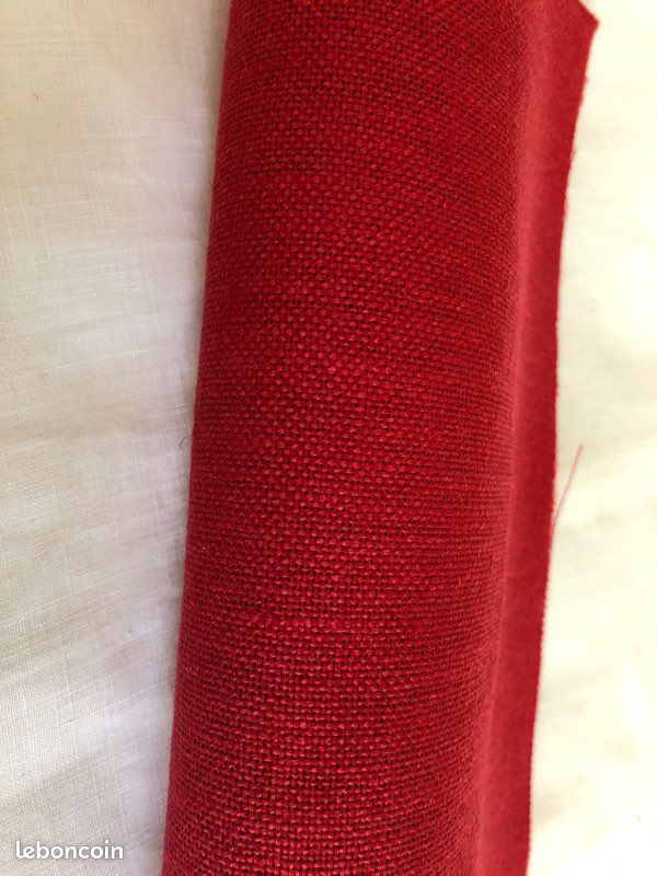 Coupon lin à broder 20 x 50 cm rouge (image 4)
