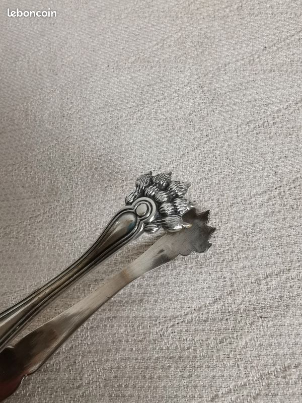 Pince à Sucre Ancienne En Argent Massif - XIXe Siècle - Motif Pattes De Lion, Poinçonnée
