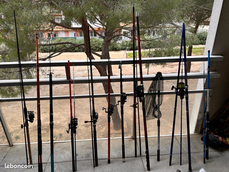 Lot Cannes à Pêche 5 Sections Et Moulinets 12LB Max Drag Avec Sac Pêche