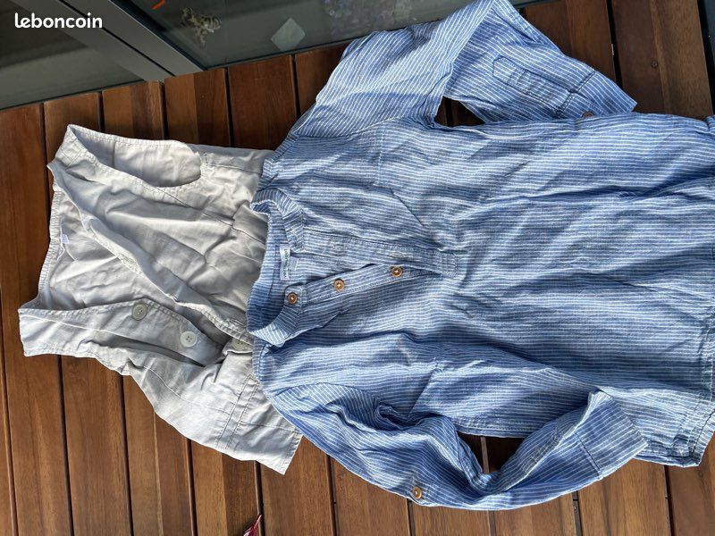 Lot De 6 Vêtements Pour Garçon 5 Ans (gilet, T-shirt, Chemise, Doudoune) - Occasion Très Bon état