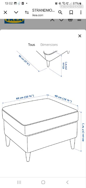 Ensemble fauteuil et repose pied Ikea (image 4)