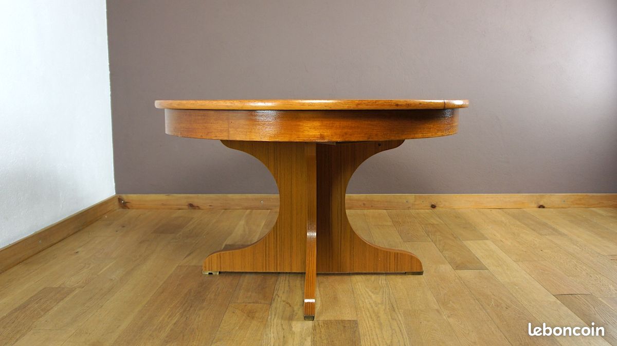 Table de Salle à Manger Ronde & Pied Central Vintage 1960 (image 11)