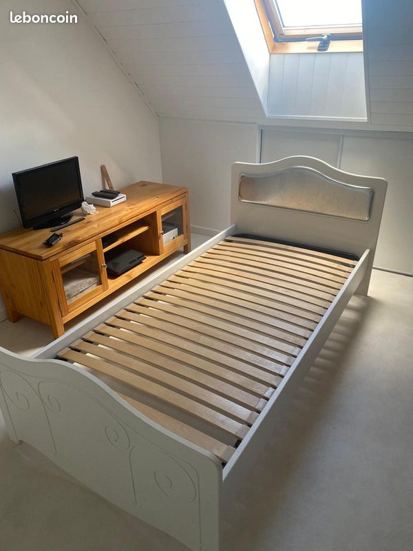 Lit 1 personne blanc (image 1)