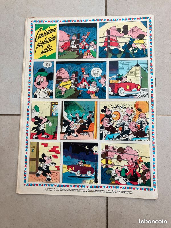 Bandes dessinées anciennes : journal de Mickey Numéros 711, 724, 747, 750, 752, 760, 764, 771, 773, 774 années 1966-1967 (Walt Disney) (image 11)
