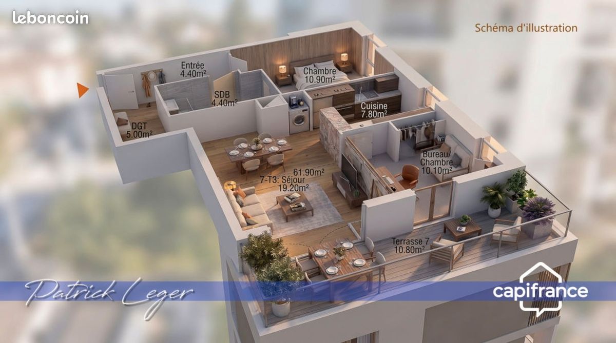 Appartement 3 pièces 62 m² · à Périgny · 62 m² · 258 856 €