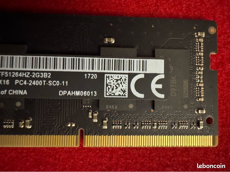 Barrette Mémoire 4Go RAM DDR4 SAMSUNG 4Go 1Rx16 PC4-2400T SO