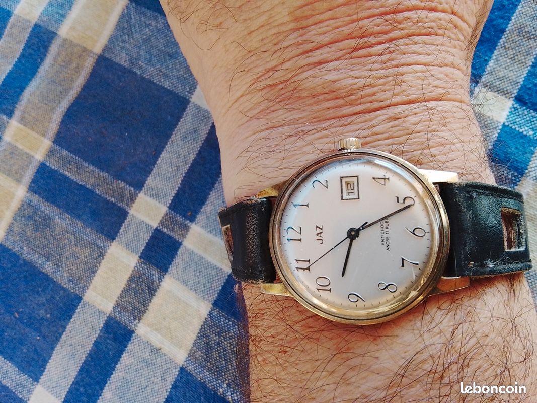 Montre Bracelet JAZ Vintage Pour Homme - Mouvement Mécanique Manuel - Occasion Rétro