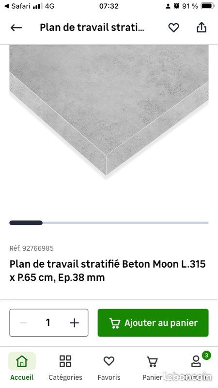 Cherche chute plan de travail L 64 cm l 65 (image 2)