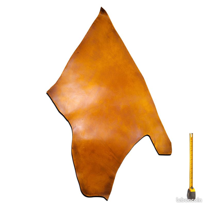 Cuir tannage végétal peau Marron patiné épaisseur 2 mm #26 (image 1)