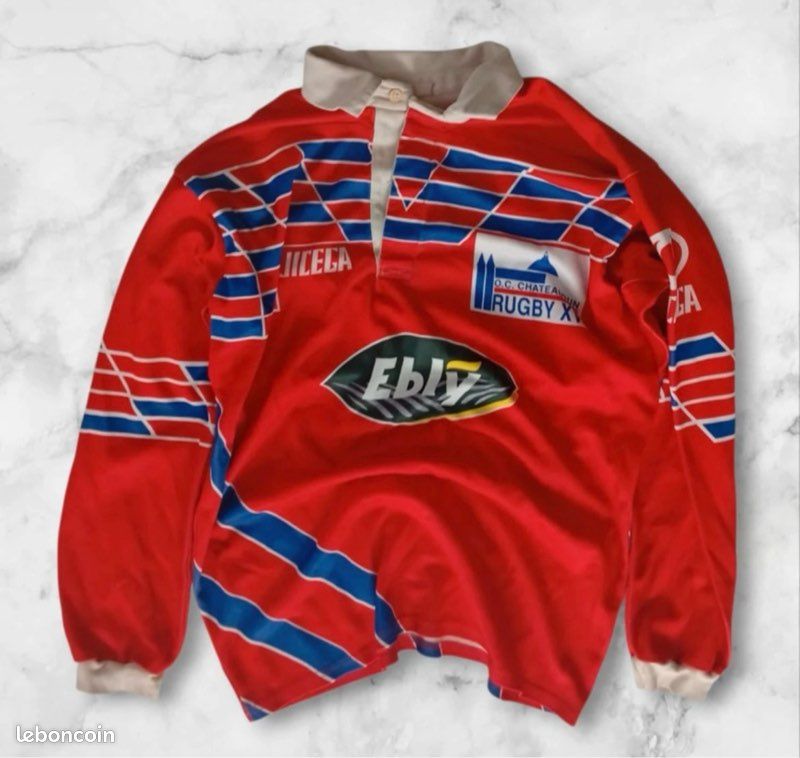 Maillot Rugby Bayonne Vintage Années 80/90 Epsport Coton - Homme L - Vert & Rouge