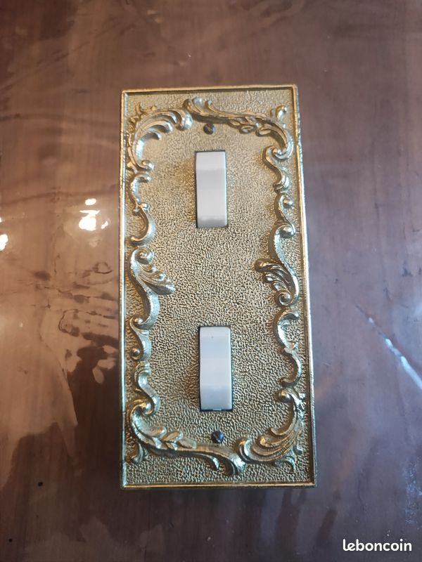 Interrupteur Alombard Style Louis XVI, Plaque Bronze Argenté, Modèle Concorde