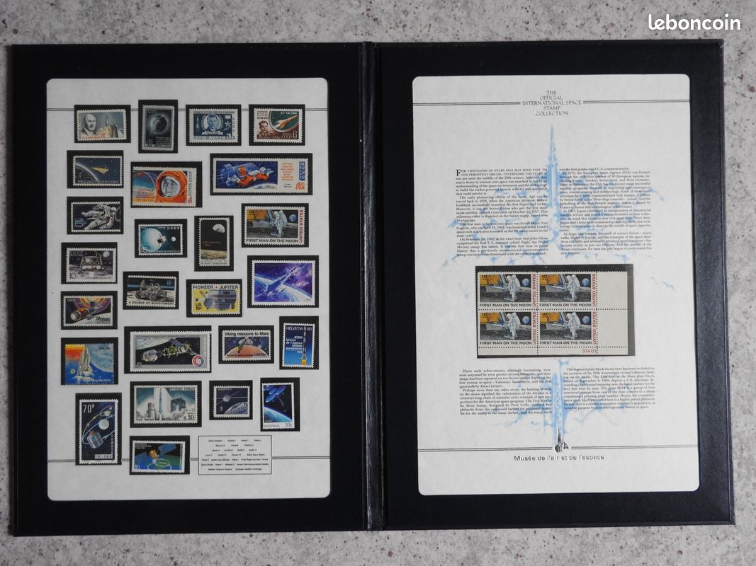 Album collection officielle 25 timbres spatiaux internationaux 5000 exemplaires monde RARE - Collection