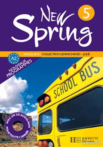 "New Spring" 5e : Manuels d'anglais classe + exercices + CD Audio-Rom - NEUF (image 1)