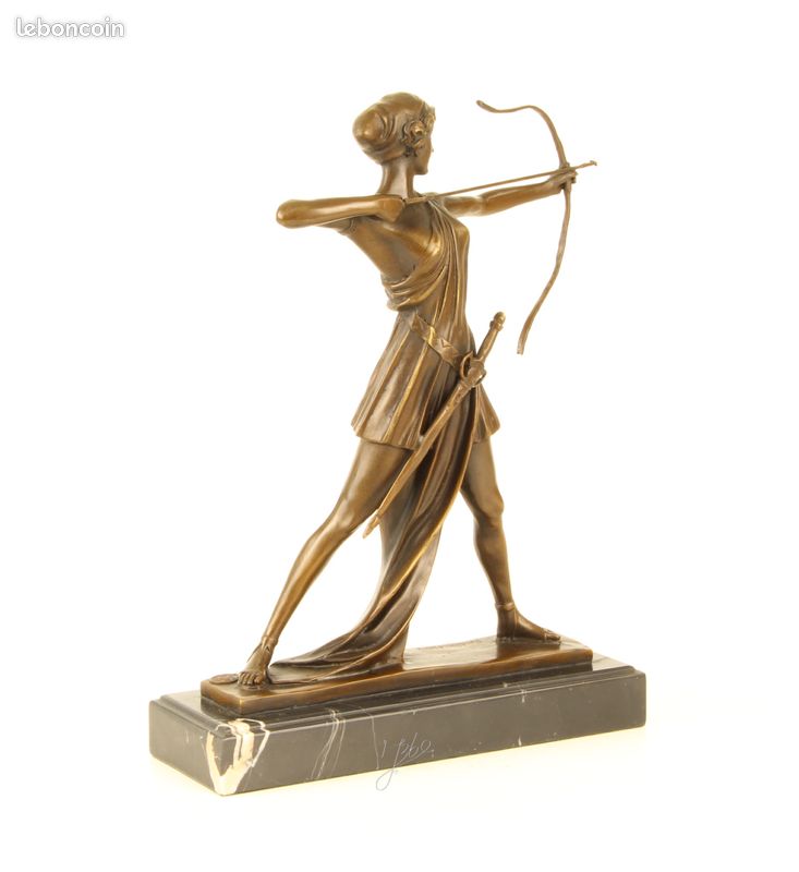 Bronze sur marbre de Diane à la chasse (image 7)