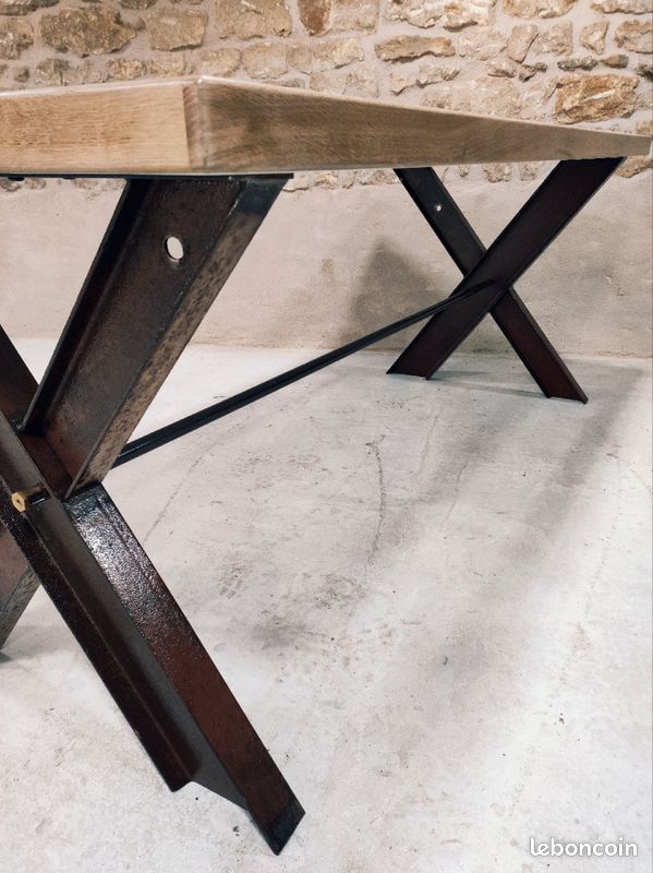 Table salon salle à manger neuve type industrielle (image 6)
