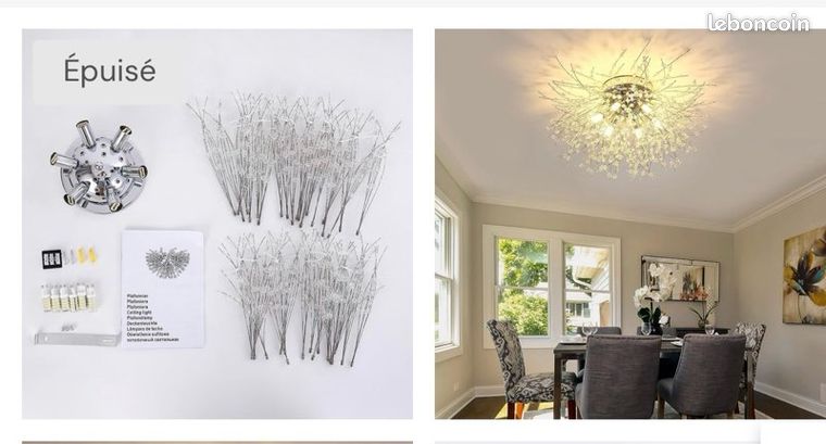 Nouveau plafonnier moderne en cristal et verre pour chambre à coucher et salon avec éclairage LED - Chine Crystal Light, LED Crystal