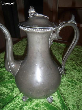 Belle Théière Ancienne En étain James Dixon & Son, Angleterre, Hauteur 18cm, Longueur 30cm