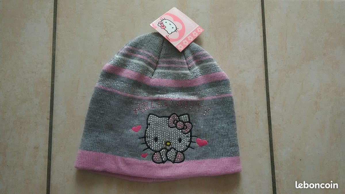 Bonnet gris Hello Kitty fille taille 54 neuf (image 1)