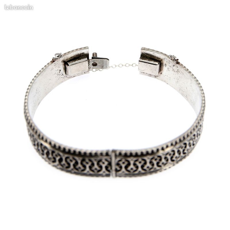Bracelet jonc Touareg en Argent Motif Croix d'Agadez | Vintage Années 1970 à 1990 (image 12)