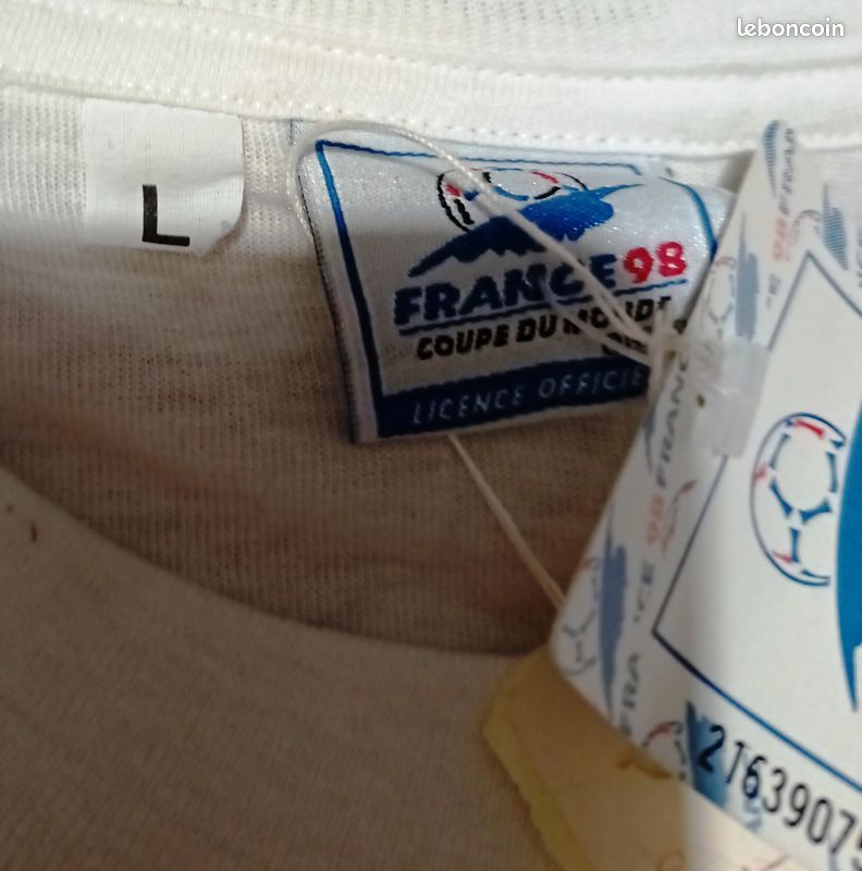 T-shirt Officiel Coupe Du Monde 1998 - France - Taille L - Comme Neuf