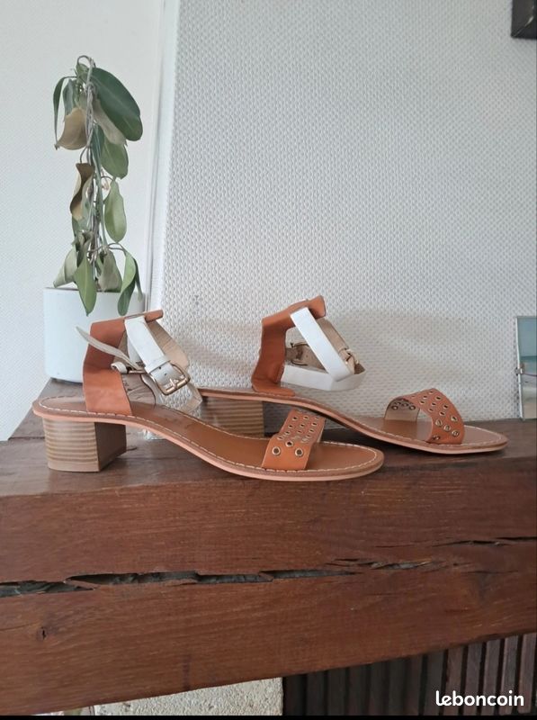 Sandales été beige neuves petit talons T40 (image 2)
