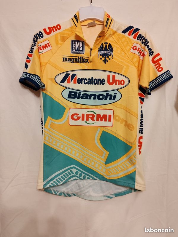 Maillot Cyclisme Rétro Italie Santini, Manches Courtes, Taille XXL