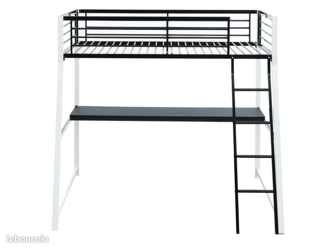 Lit mezzanine + bureau enfant 90x190 (image 2)