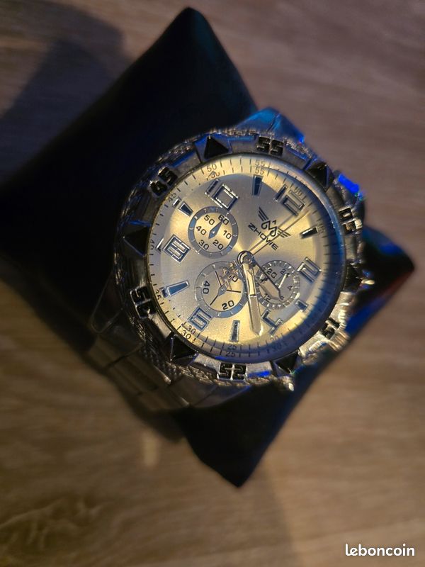 Montre Homme ZHOWE Quartz – Cadran Noir, Bracelet Acier, Style Sport