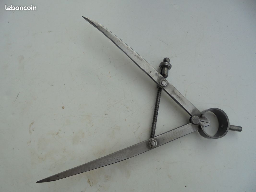 Ancien compas a ressort de menuisier (image 4)