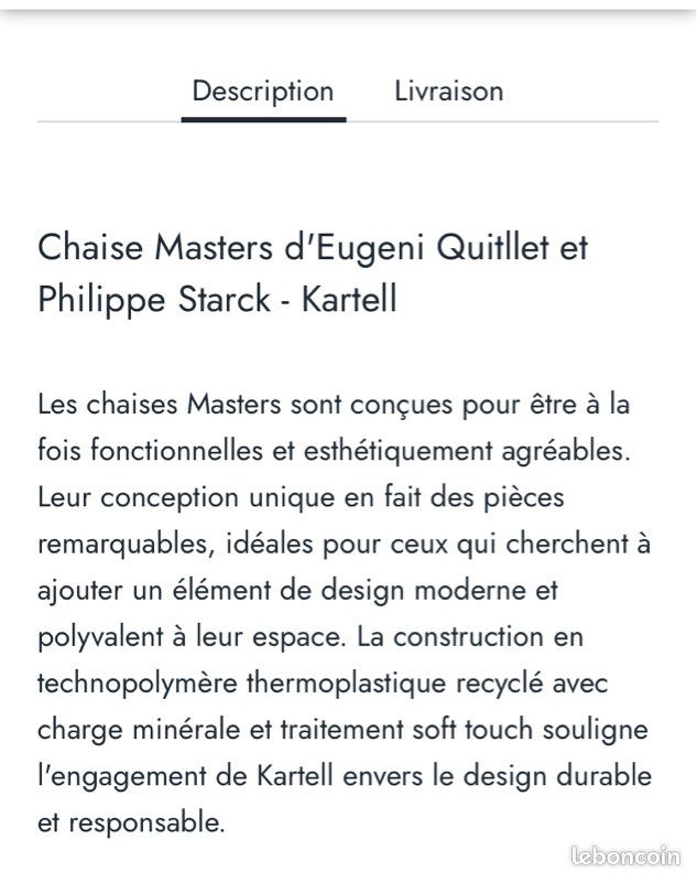 4 chaises philippe STARCK Vert sauge (image 3)