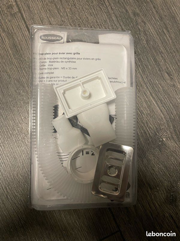 Kit trop-plein pour évier avec grille inox ROUSSEAU - Neuf (image 2)