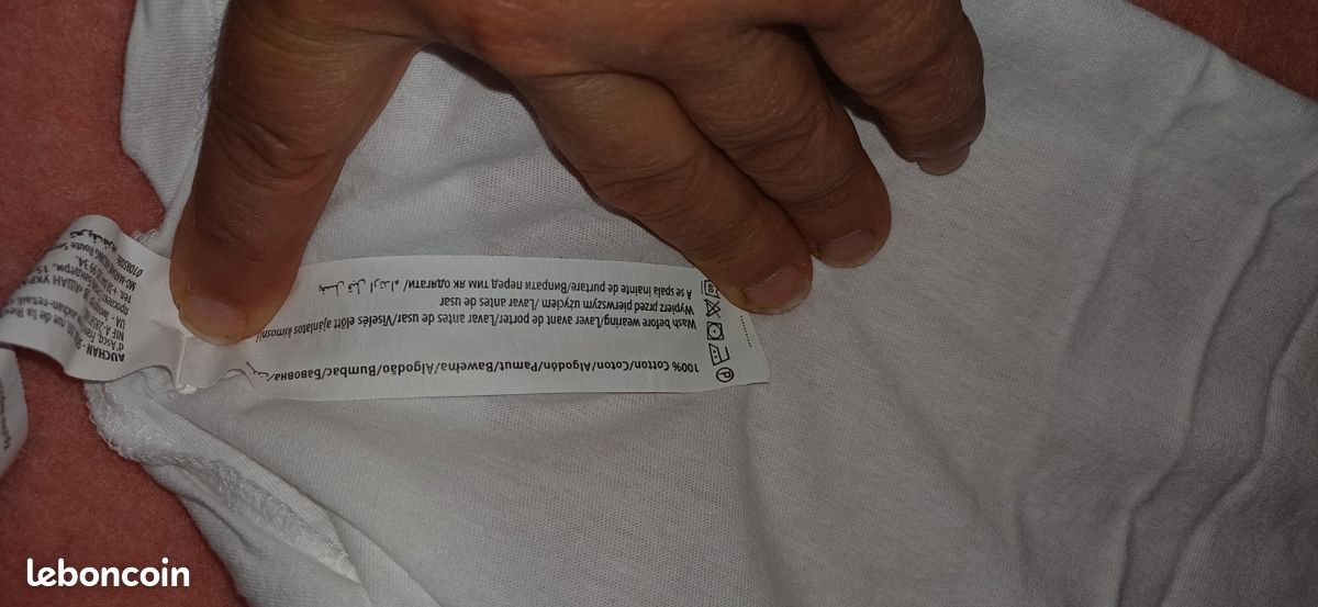 4 tee-shirts manches courtes 100% coton bio XL et XXL neufs unis couleurs vert violet mauve violine blanc (image 10)