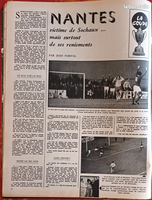 Ancien Miroir Football N°113 De 1968 – HORLAVILLE, OGC Nice, SCO Angers, OL, OM, ASSE, Pokou